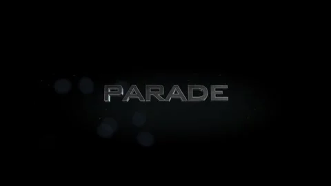 Parade 3D title metal text on black alph... | Stock Video | Pond5