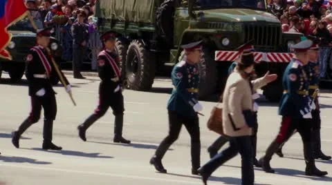 Parade in 9 of may Stock Footage 10565806