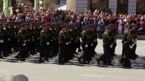 Parade in 9 of may Stock Footage 10567114