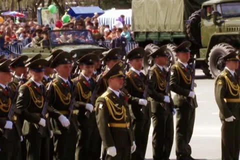 Parade in 9 of may Stock Footage 10682107