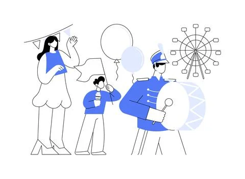 Parade abstract concept vector illustration. Stock Illustration