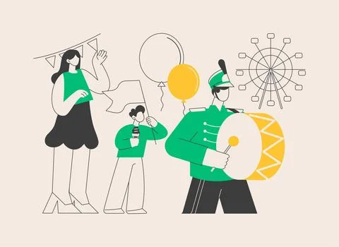 Parade abstract concept vector illustration. Stockillustratie