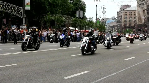 Parade of bikers Stock Footage 737169