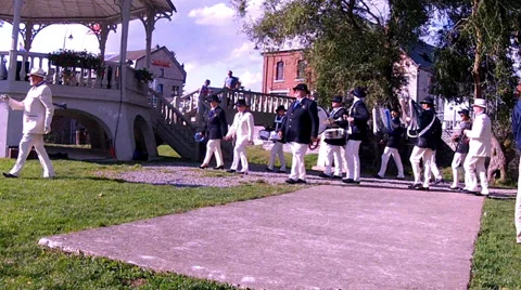 Parade with brass bands. Stock Footage 34435218