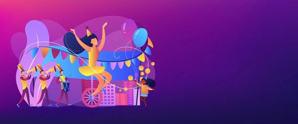 Parade concept banner header. 스톡 일러스트