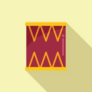 Parade drum icon flat vector. Music kit 库存插图