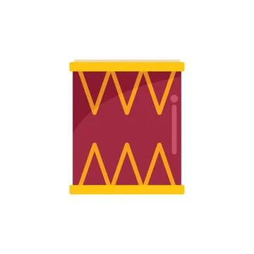 Parade drum icon flat vector. Music kit 库存插图