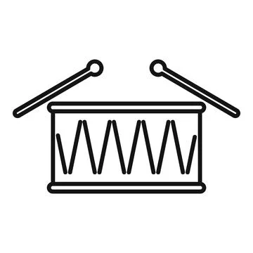 Parade drum icon outline vector. Music kit 库存插图