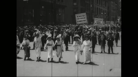 Parade of German and Hungarian citizens Stock Footage