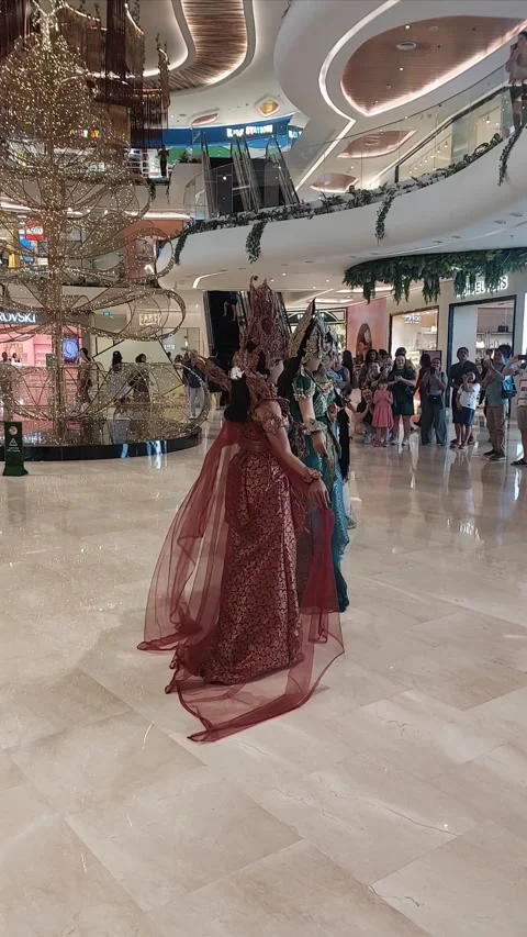This is Parade of the Goddesses, performed at Icon Mall Sanur, Bali. Stock Footage 309292826