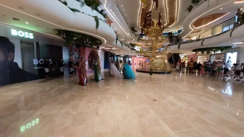 This is Parade of the Goddesses, performed at Icon Mall Sanur, Bali. Stock Footage 309299473