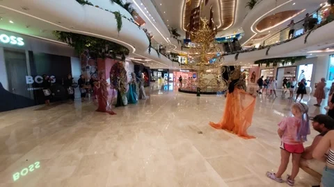 This is Parade of the Goddesses, performed at Icon Mall Sanur, Bali. Stock Footage 309299994