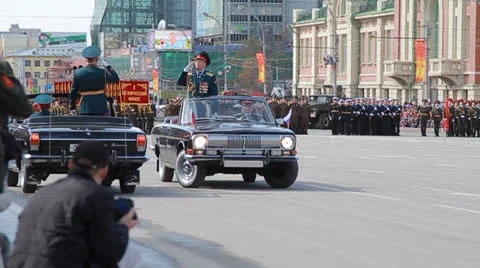 Parade in honor of great Patriotic War . Soldiers marching on the parade ground  動画素材 23307341