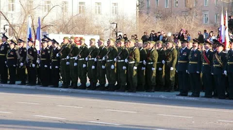 The parade in honor of Victory Day. 库存影片 11004823