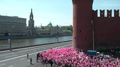 Parade On The Kremlin Embankment 2 스톡 동영상 6106923