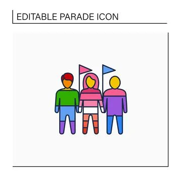 Parade line icon 스톡 일러스트