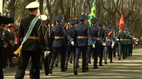 A parade of military Video stock 7761766