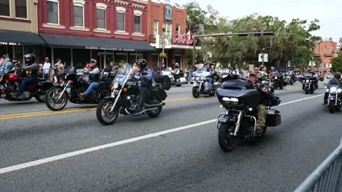 Parade of Motorcycles Stock Footage 167674160