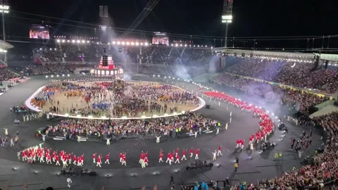 Parade of Nations - Commonwealth Games 2022 Opening Ceremony Stock Footage 202144957