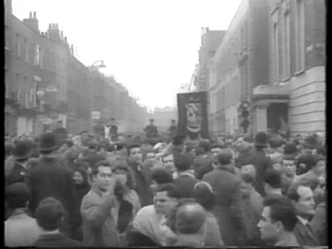 A parade occurs after a compromise is reached in the Greek-Turkish Cyprus Stock Footage 75327987