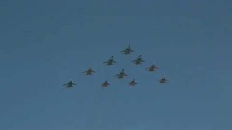 Parade of planes Stock Footage 23421328