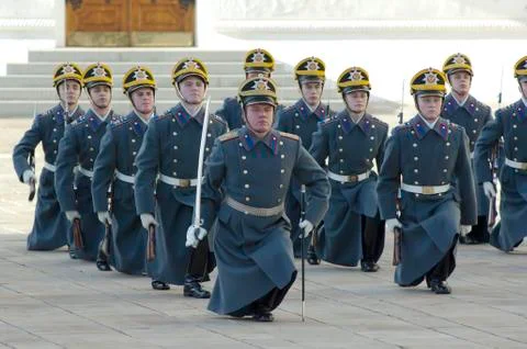 Parade of presidential guards. the kremlin. moscow. russia Stock Photos