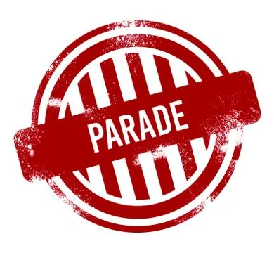 Parade - red grunge button, stamp Stock Illustration