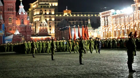 Parade on Red Square Stock Footage 29645931