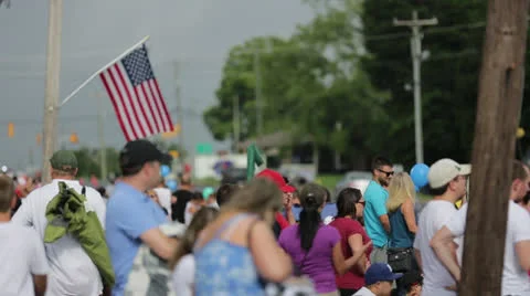 Parade Spectators Stock Footage 26113685