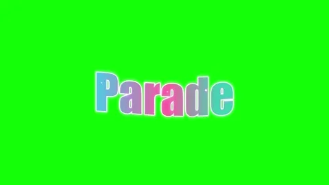 Parade text animation gliding across green screen background with sliding 動画素材 340940585