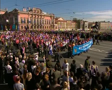 Parade on victory Day Stock Footage 20462972