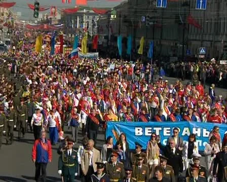 Parade on victory Day Stock Footage 20463026