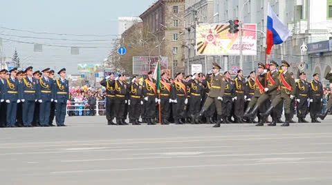 Parade on Victory Day  Stock Footage 23309612