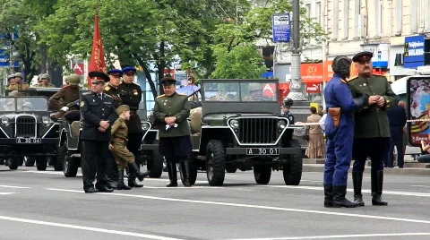 Parade of victory Stock Footage 712494