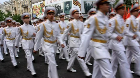 Parade of victory Stock Footage 715140