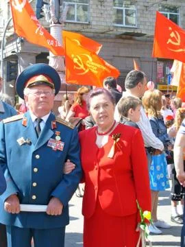 Parade of victory Stockfoto's