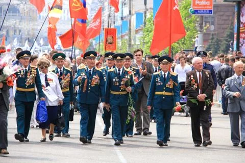 Parade of victory Stockfoto's