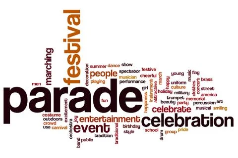 Parade word cloud Illustrazione stock
