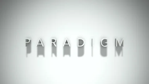 Paradigm 3D title animation with shadows on a white background Stock Footage 297668341