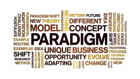 Paradigm animated word cloud,animation text kinetic typography seamless loop. Stock Footage 253828862