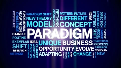Paradigm animated word cloud,animation text kinetic typography seamless loop. Stock Footage 253829921
