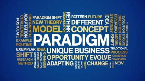 Paradigm animated word cloud,animation text kinetic typography seamless loop. Stock Footage 253830113