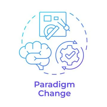 Paradigm change blue gradient concept icon Stock Illustration
