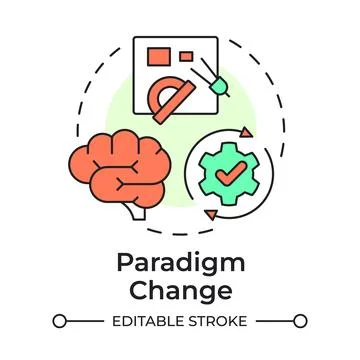 Paradigm change multi color concept icon Stock Illustration