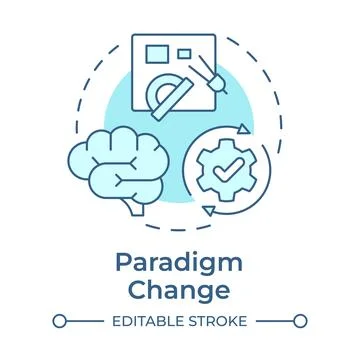 Paradigm change soft blue concept icon Stock Illustration