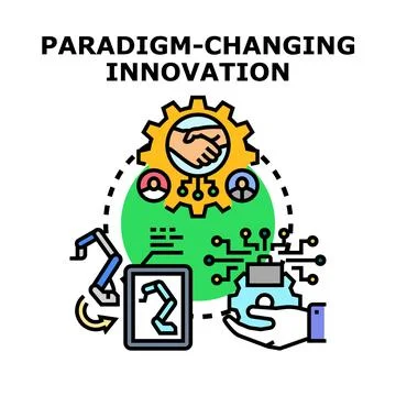 Paradigm changing innovation with collaborative technology development Stock Illustration
