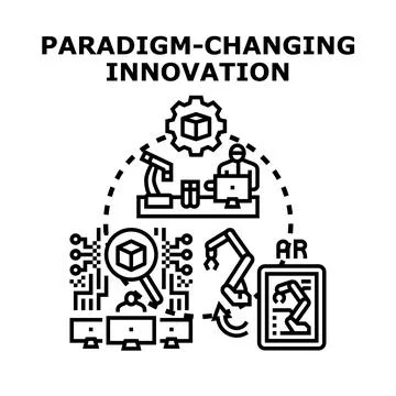 Paradigm changing innovation developing virtual reality augmented design 스톡 일러스트