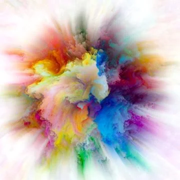 Paradigm of Colorful Paint Splash Explosion Stock Illustration