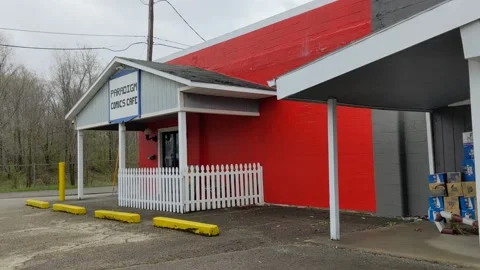 Paradigm Comics Cafe Building Stock Footage 185032561