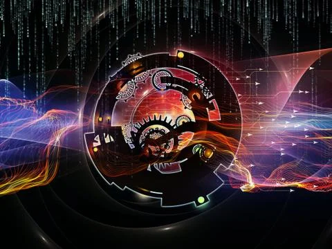 Paradigm of Digital Processing Illustrazione stock